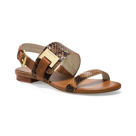 michael kors brown flat sandals|michael kors toe post sandals.